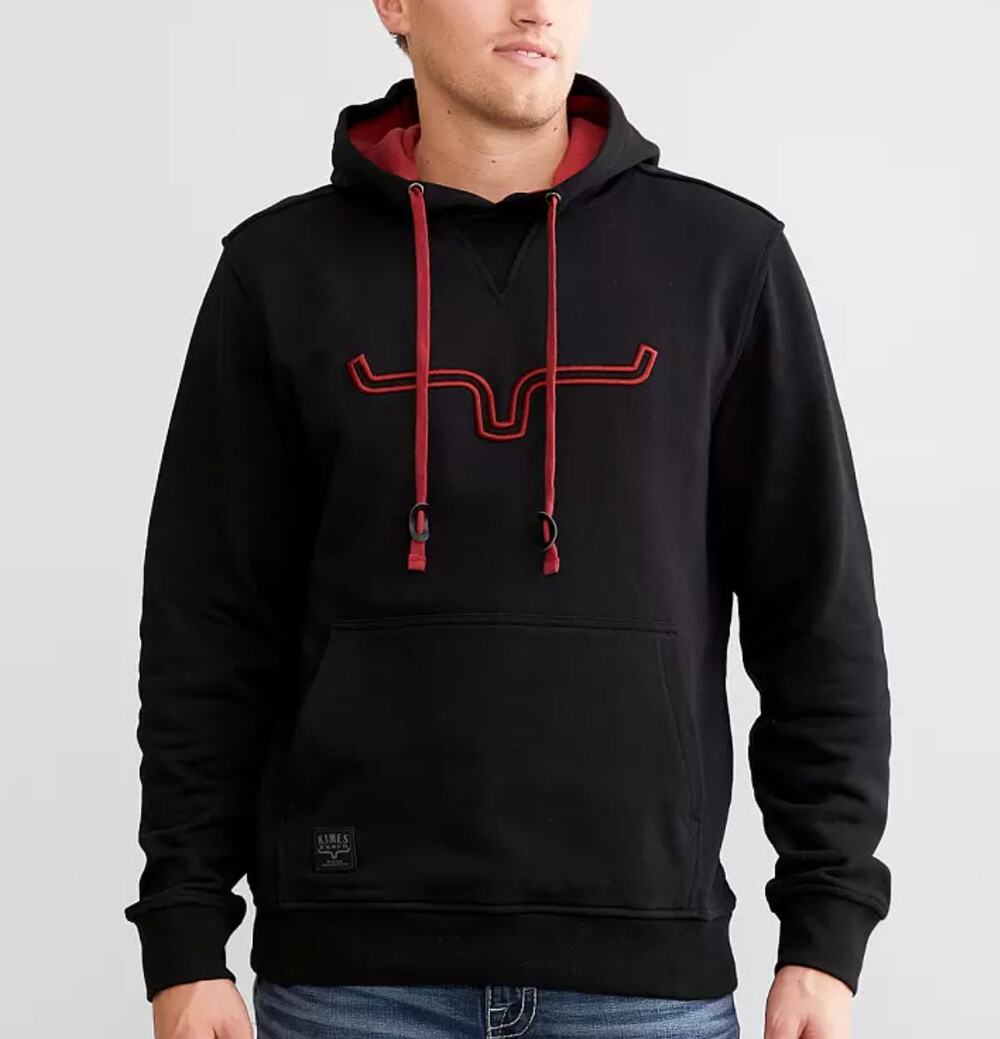Kimes Ranch Fast Talker Hoodie Sweatshirt Black Burgundy Medium